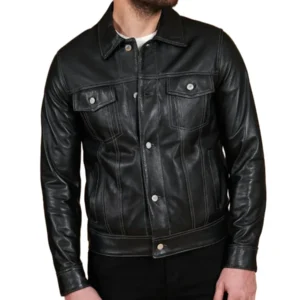 Men's Akyo Black Nappa Biker Leather Jacket - Trendy Leather Jackets