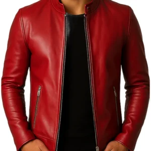 Men's Arthur Red Leather Jacket - Trendy Leather Jackets