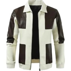 Men's Casual Hatless Bomber Leather Jacket