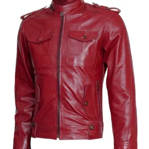 Men's Classic Maroon Leather Jacket - Trendy Leather Jackets