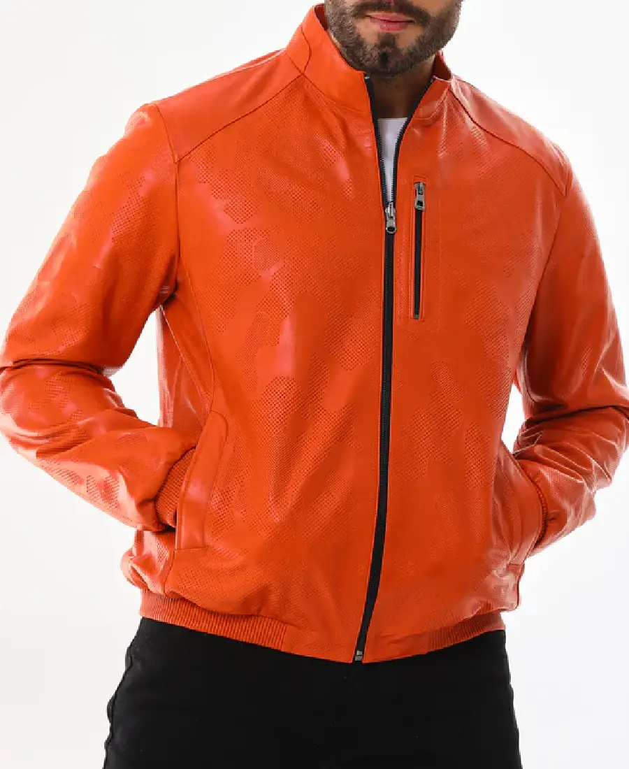 Men's Como Reversible Leather Jacket Front