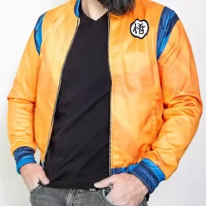 Men's Goku Anime Orange Bomber Jacket