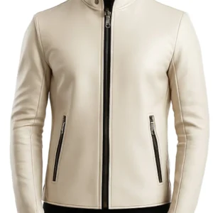Men's Logan White Leather Jacket - Trendy Leather Jackets