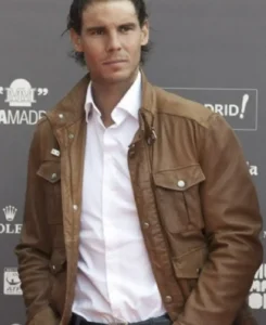 Men’s Rafael Nadal Brown Leather Jacket