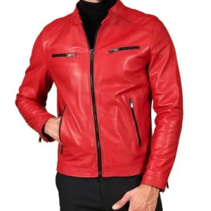 Men's Red Nappa Leather Jacket - Trendy Leather Jackets