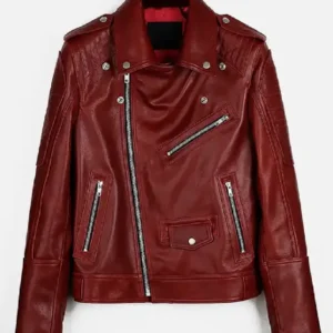 Men's Runway Red Biker Leather Jacket - Trendy Leather Jackets