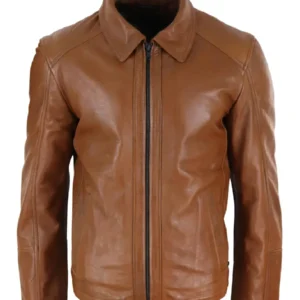 Men's Soft Tan Real Leather Jacket - Trendy Leather Jackets