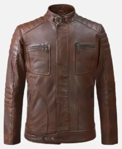 Men’s Spanish Brown Biker Leather Jacket