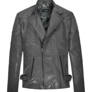 Men's Thick Goat Grey Leather Jacket