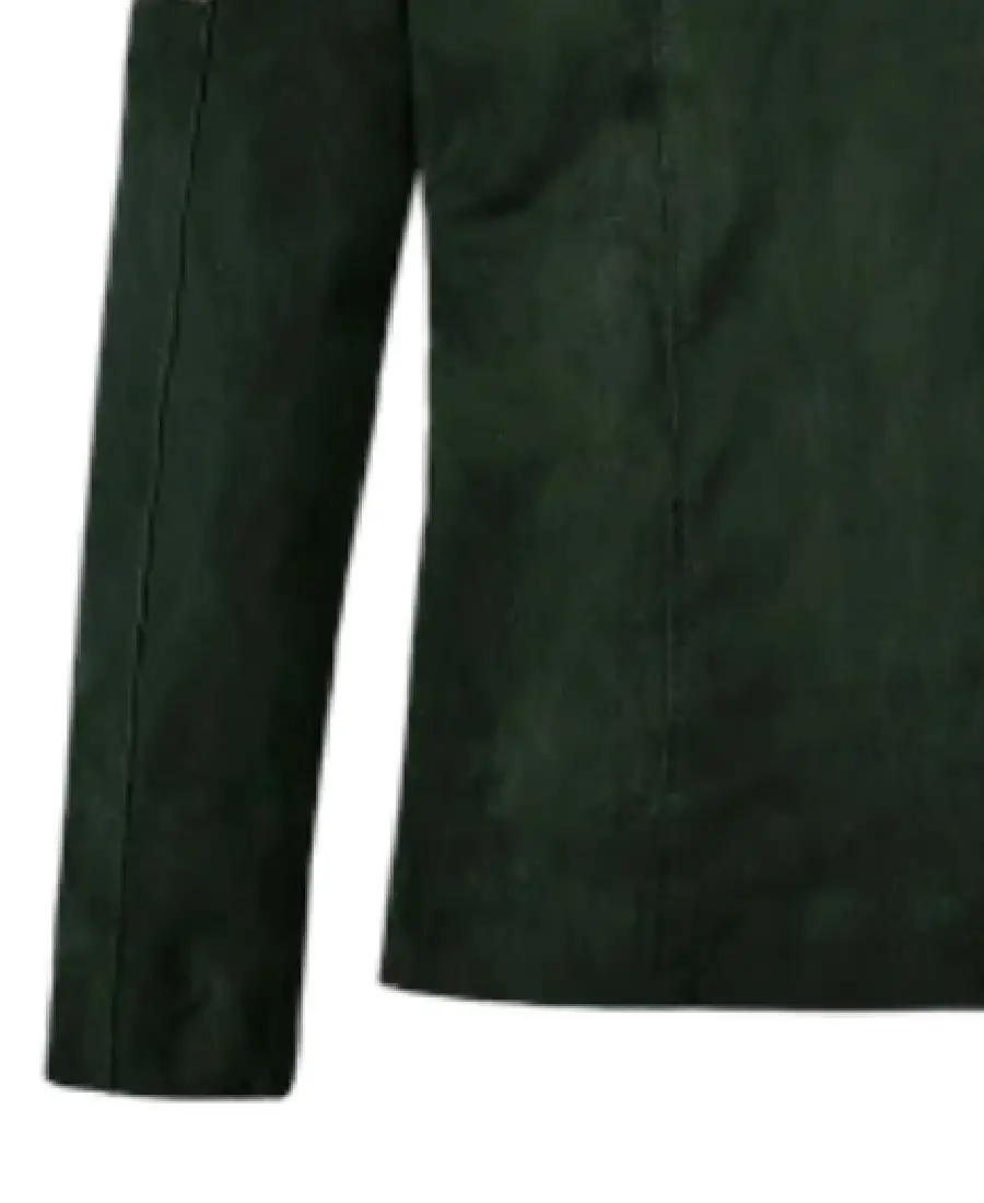 Men's Timber Olive Padded Leather Jacket Sleeves