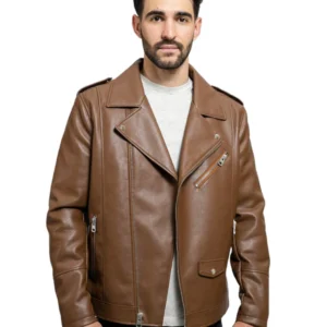 Men's Vegan Brown Faux Leather Jacket - Trendy Leather Jackets