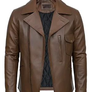 Men's Vintage Brown Cafe Racer Leather Jacket