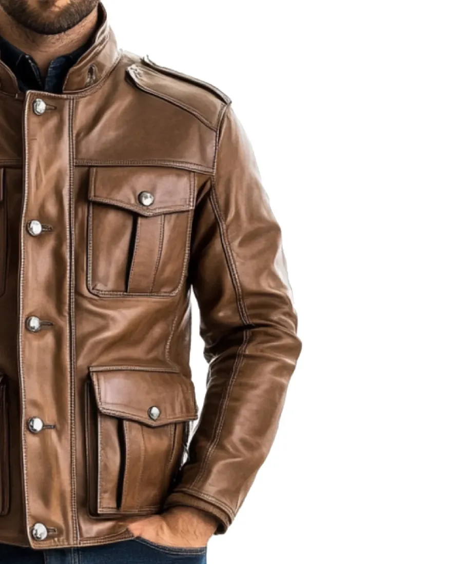 Rowan Brown Bomber Leather Jacket - Trendy Leather Jackets