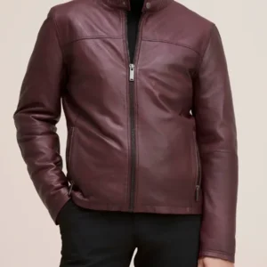 Shop The Man's Bowen Burgundy Leather Jacket