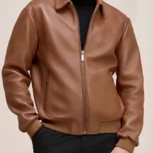 Shop The Man's Malcom bomber Leather Jacket