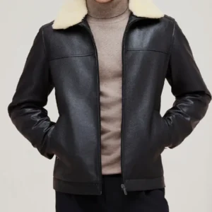 Shop The Man's Roger Danier Black Leather Jacket