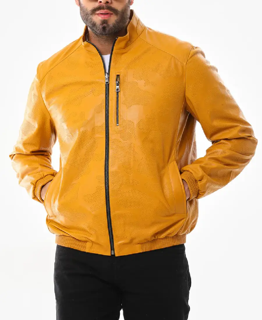 Shop The Men's Como Yellow Leather Jacket
