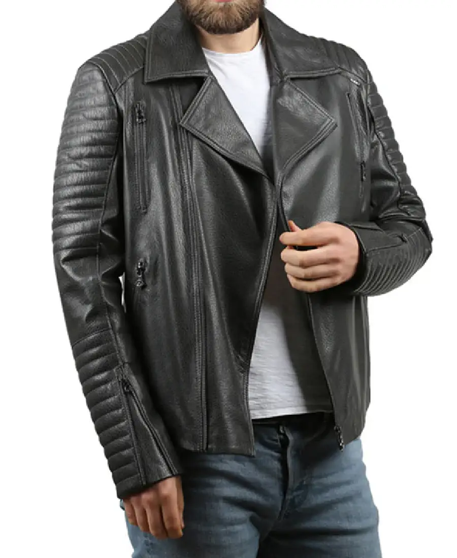 Shop The Men's Fossett Black Bike Leather Jacket