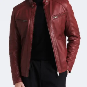 Shop The Men's Ronan Danier Burgundy Leather Jacket