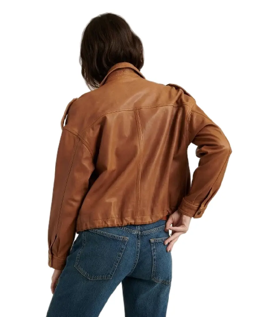 Shop The Women's Stylish Brown Leather Jacket