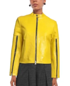 Women’s Croc-Embossed Leather Jacket