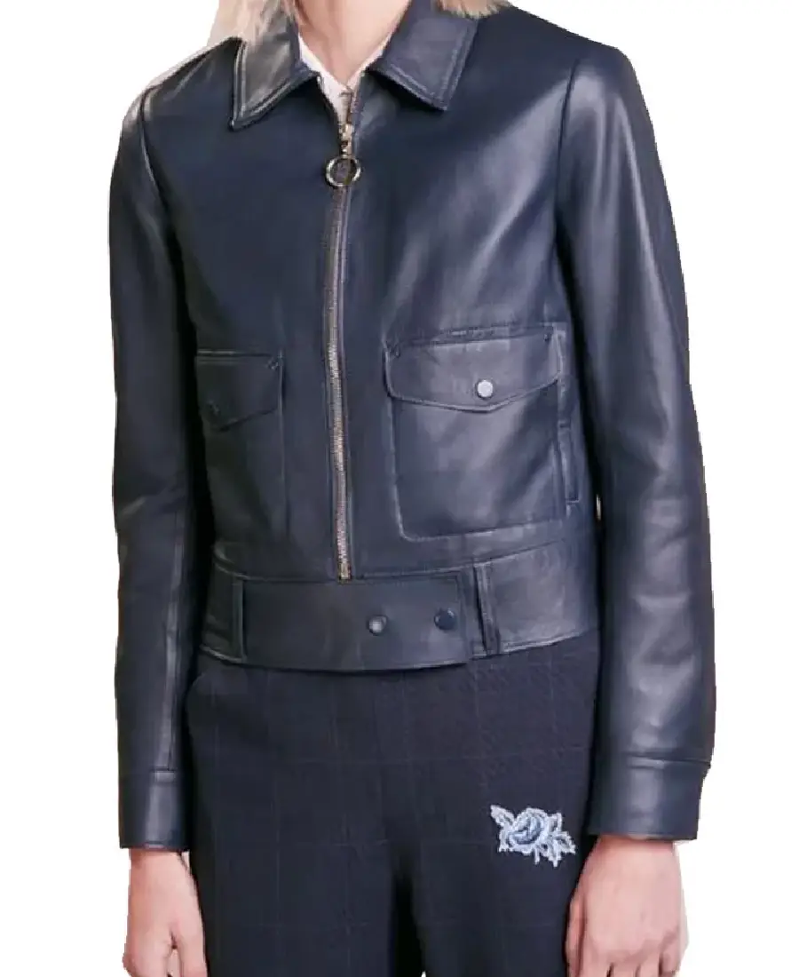 Women's HJ223 Cropped Leather Jacket