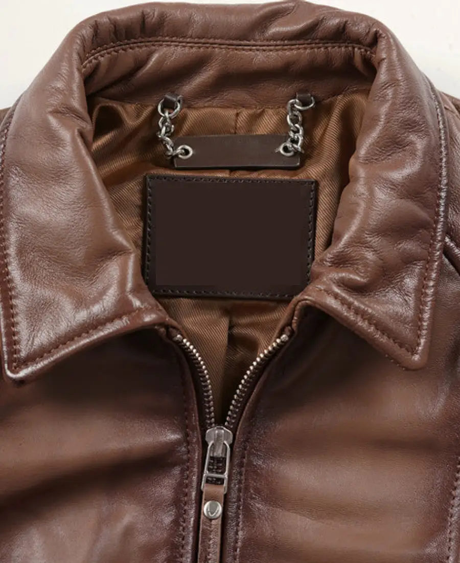 Women's Luna 02 Cafe Racer Leather Jacket Collar