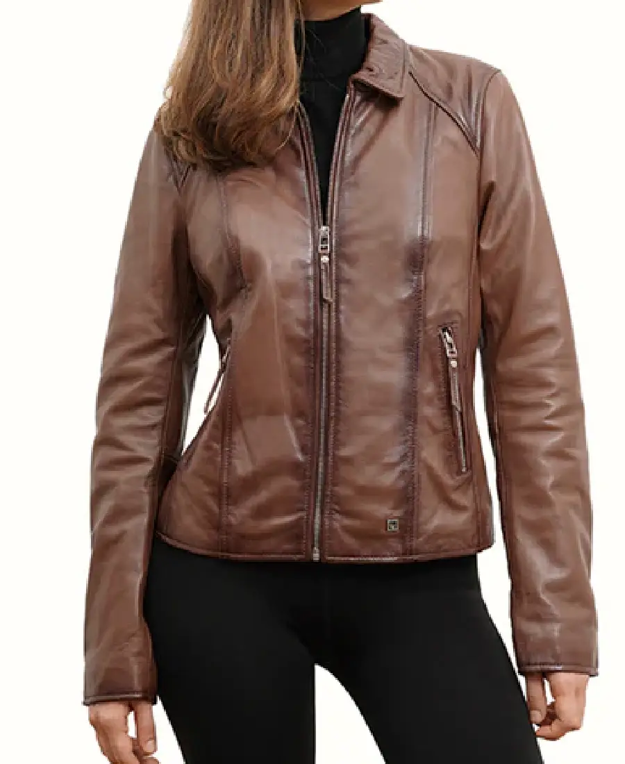 Women's Luna 02 Cafe Racer Leather Jacket