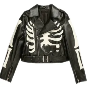 Women's Skeleton Biker Leather Jacket