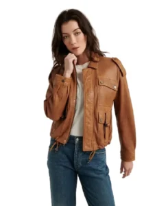 Women’s Stylish Brown Leather Jacket