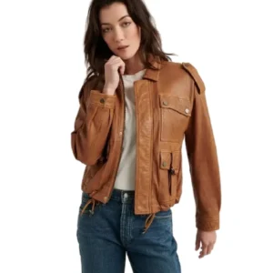 Women's Stylish Brown Leather Jacket